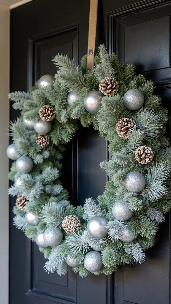 elegant vintage mercury glass and foliage wreath