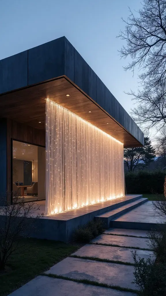 minimalist suspended light curtains