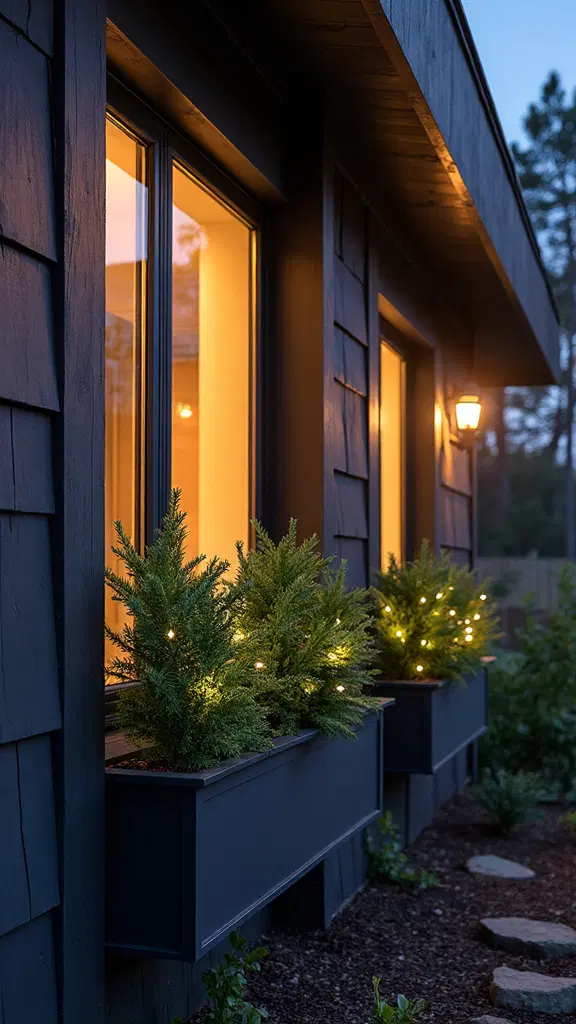 elegant holiday window box lighting