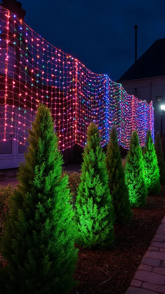 captivating holiday garden lighting with net lights