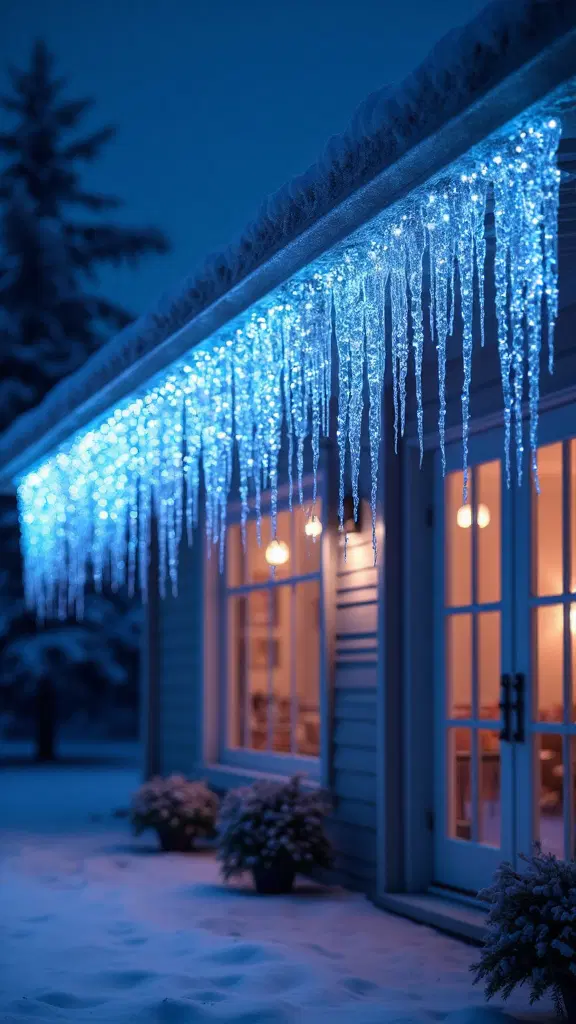 icicle lighting for festive rooflines