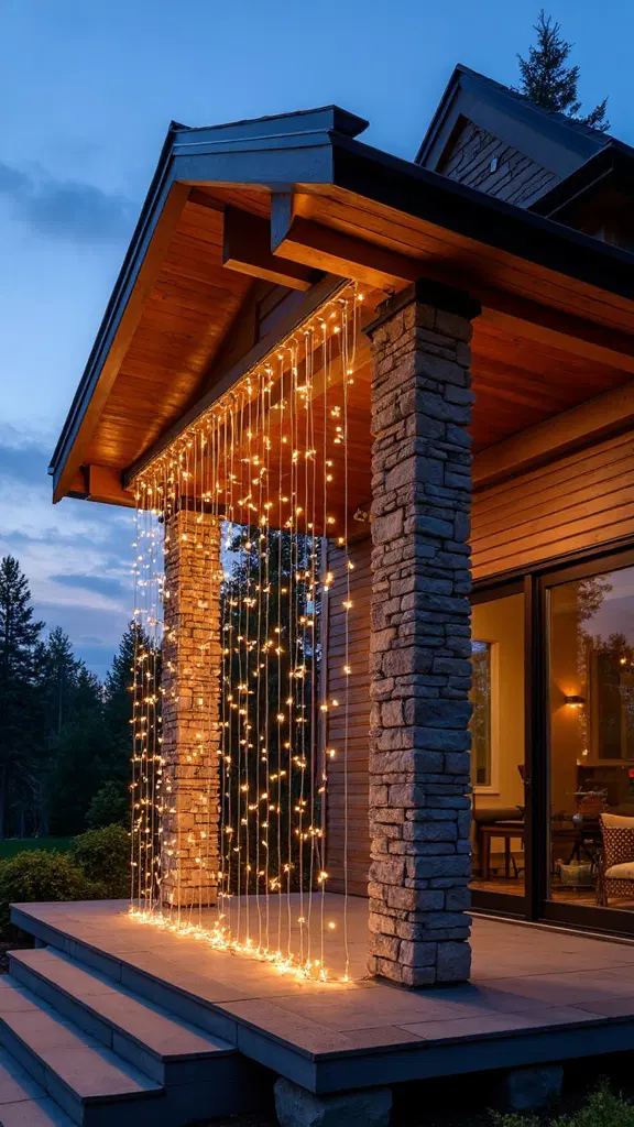 vertical waterfall light curtain display