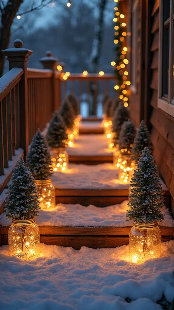 winter wonderland mason jar lights