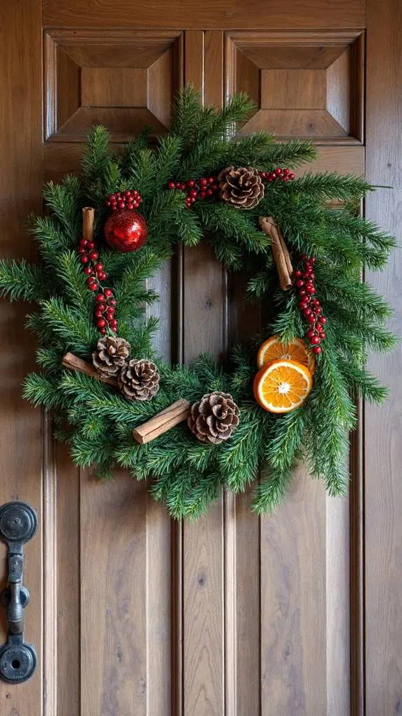 handmade natural wreath for outdoors