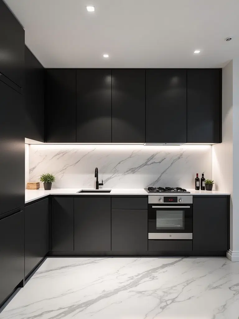 monochrome interior design kitchen