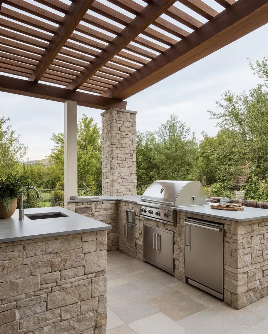 covered outdoor kitchen for all-season use