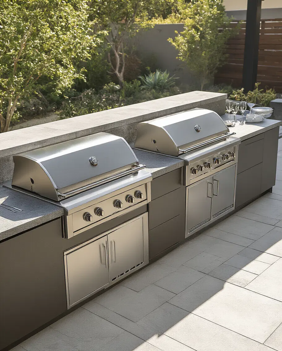 double built-in grills for outdoor cooking