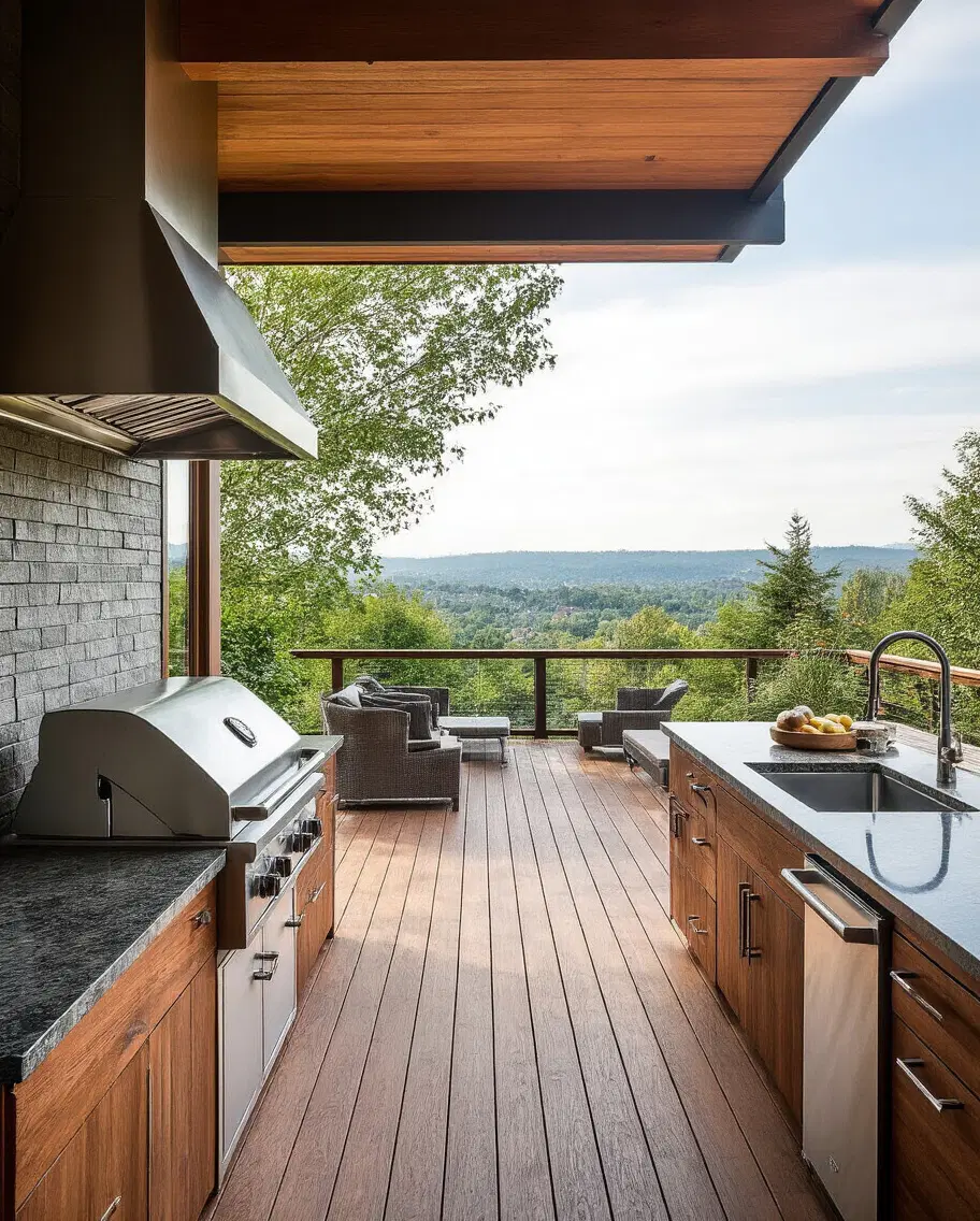 raised outdoor kitchen with durable materials