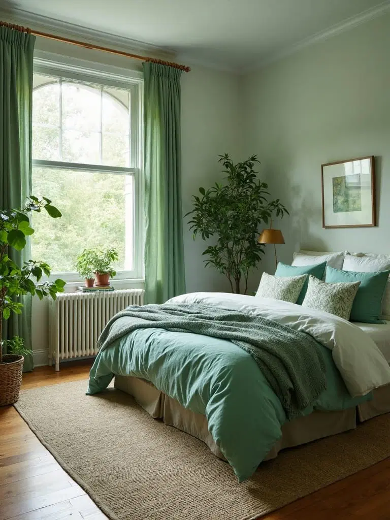 layering green tones decor