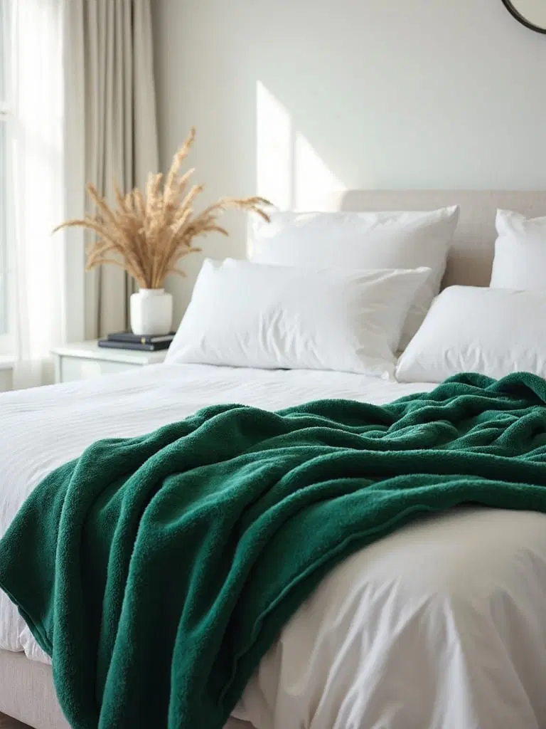 plush green throw blanket
