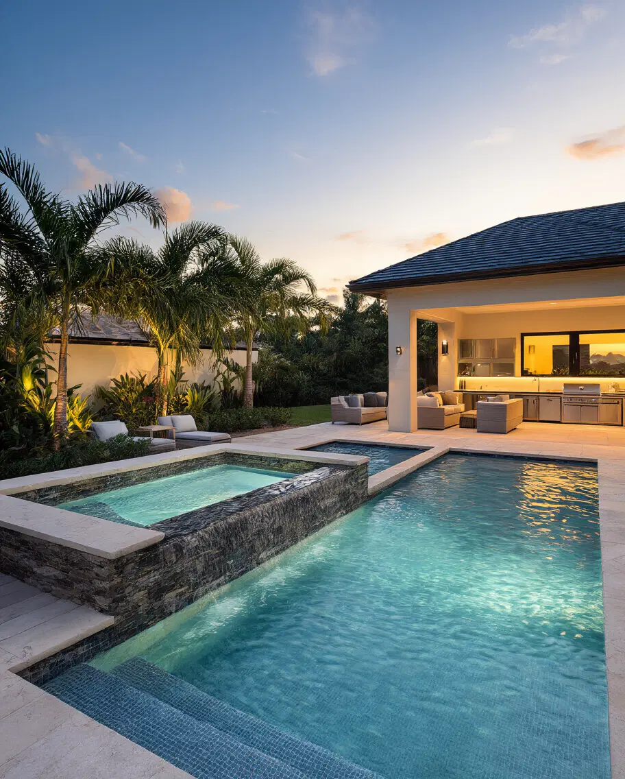 luxury swim up outdoor entertainment hub