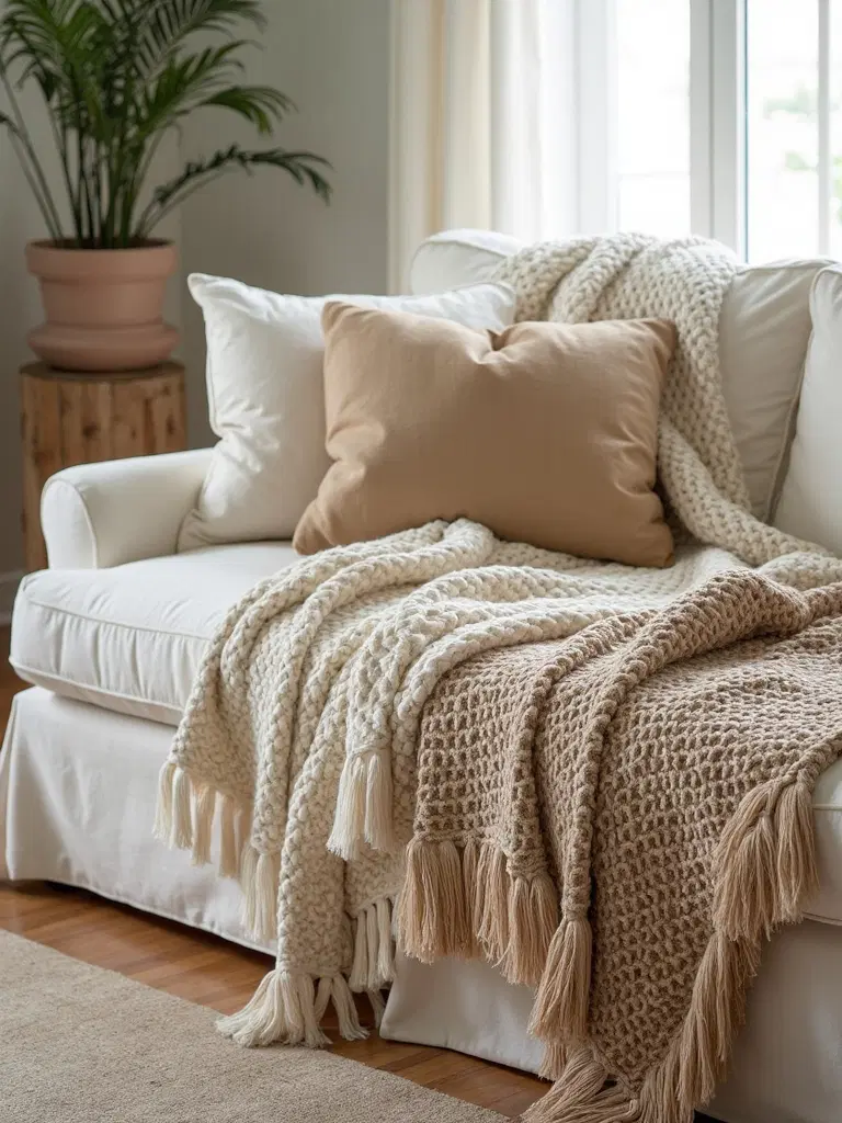 handcrafted boho textural throw blankets