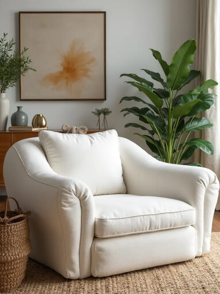 luxurious ivory oversized armchair