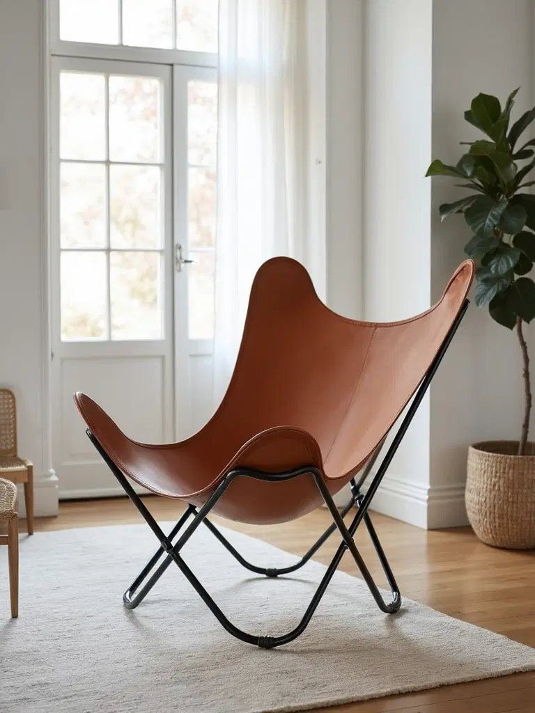 bohemian butterfly leather chair