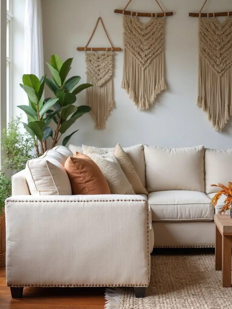 sophisticated textured nail headed versatile sofas