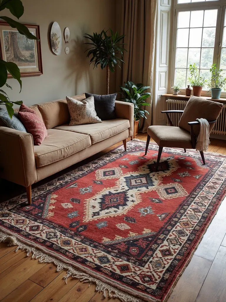 globally inspired tribal boho rug