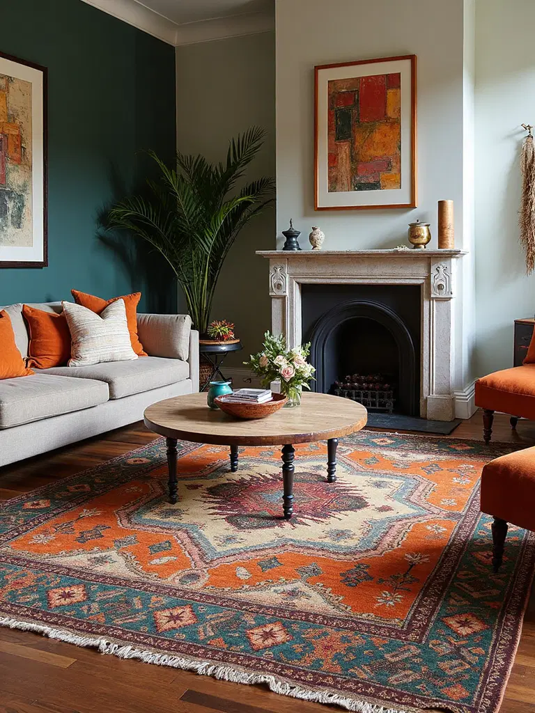 vivid colorful eclectic boho rug