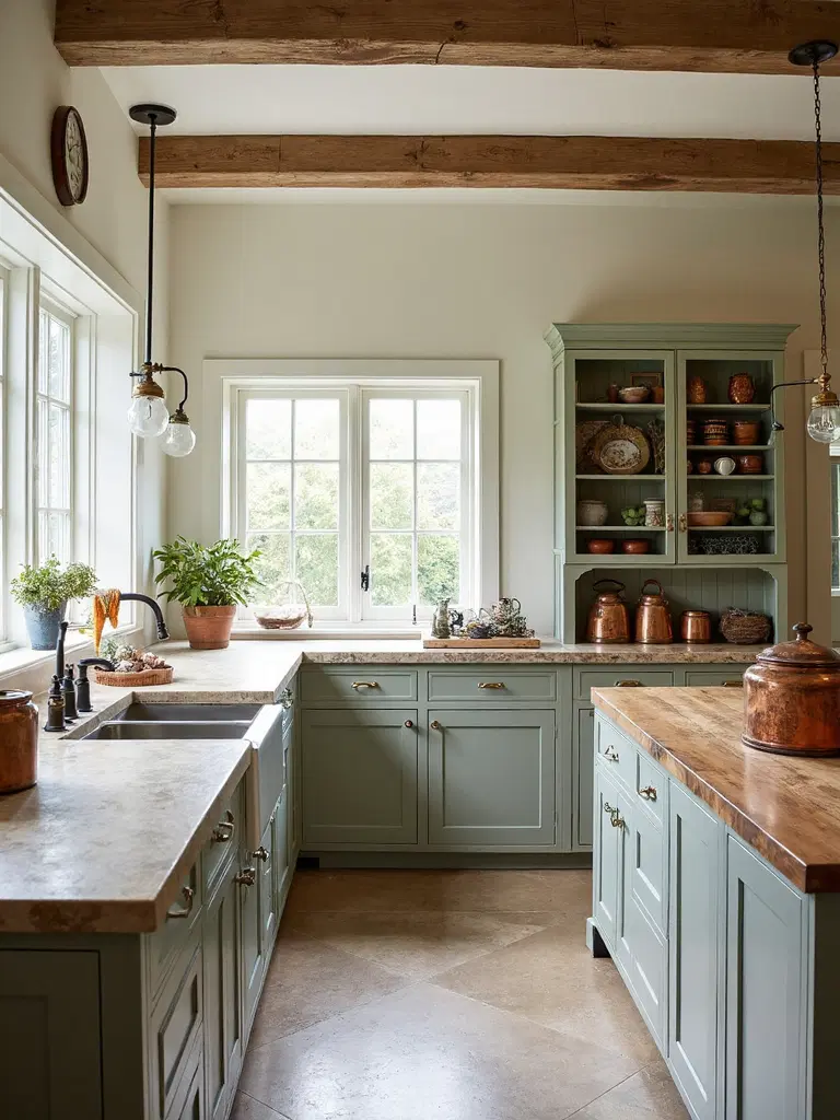 antique furniture in farmhouse kitchen