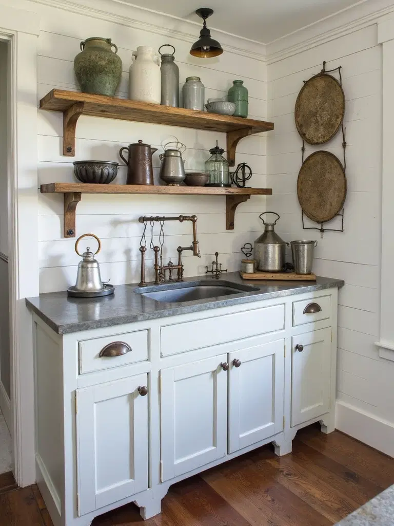 repurposed materials in farmhouse kitchen