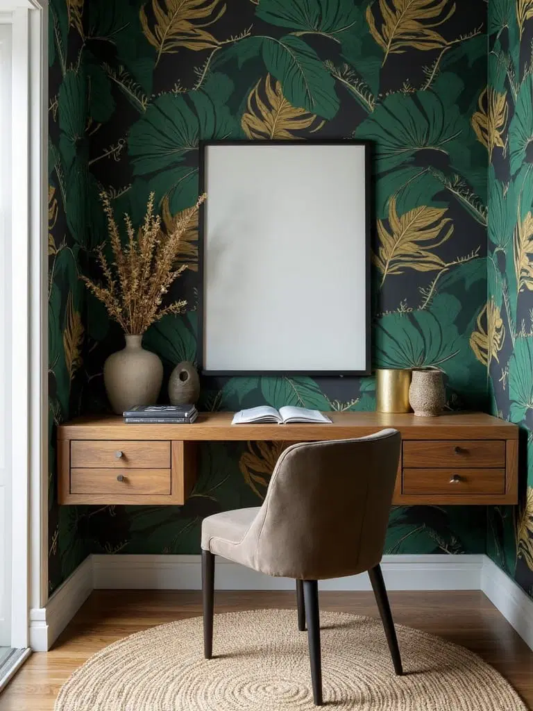 use of striking wallpaper in small rooms