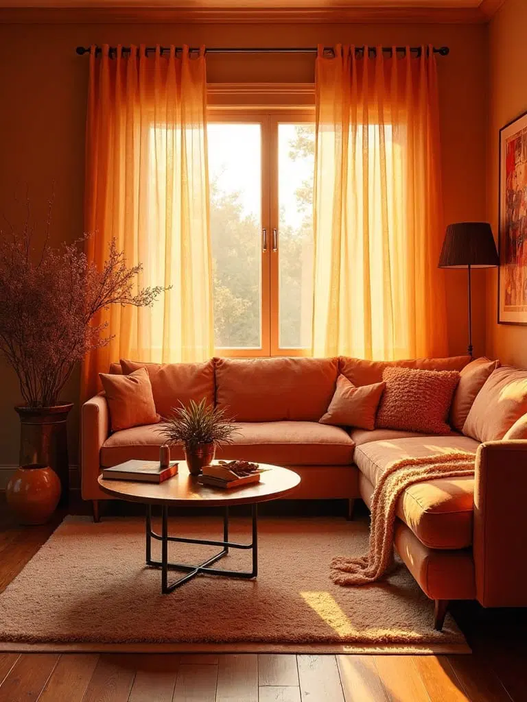 radiant tangerine accent walls