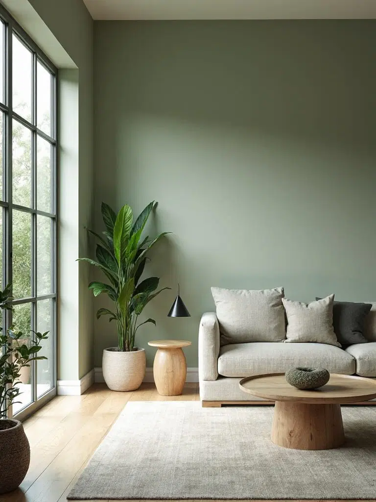 muted sage living room