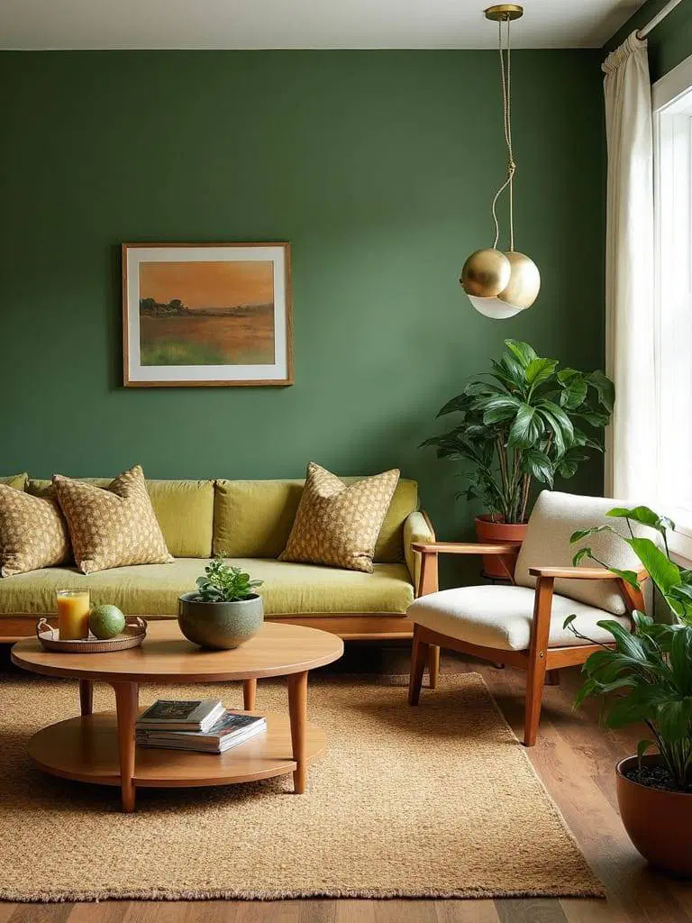 olive green midcentury style