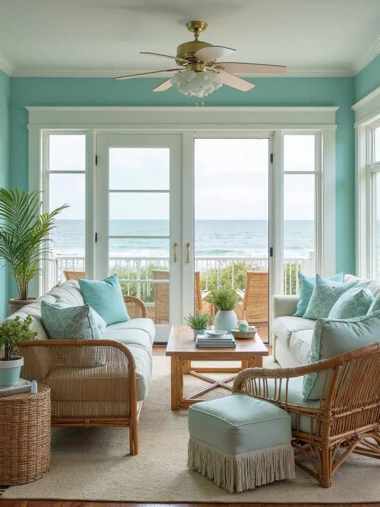 seafoam turquoise coastal interiors