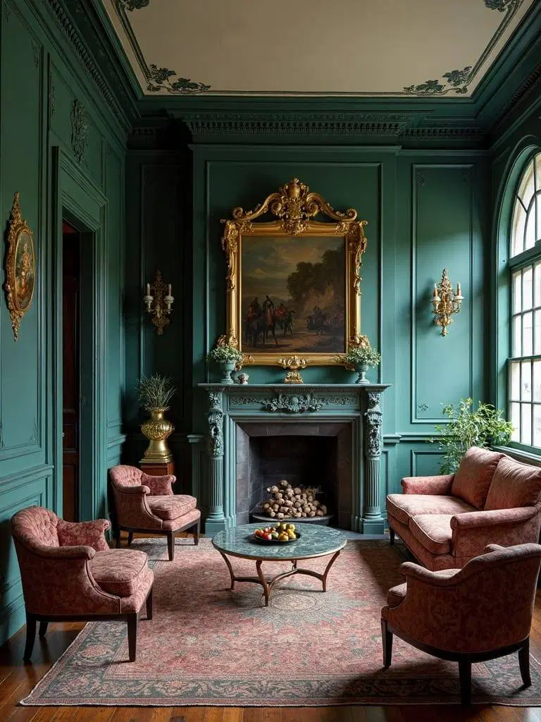 deep ocean teal elegant interiors