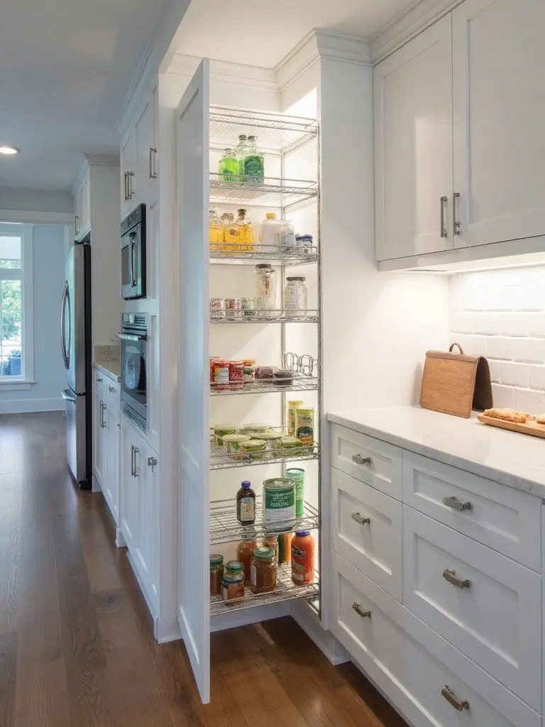 space-saving pull-out pantry cabinet