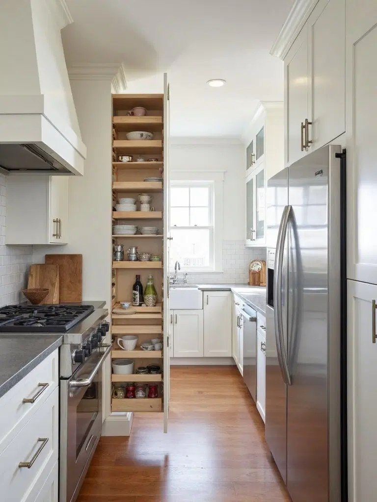 hidden storage compartments in kitchen