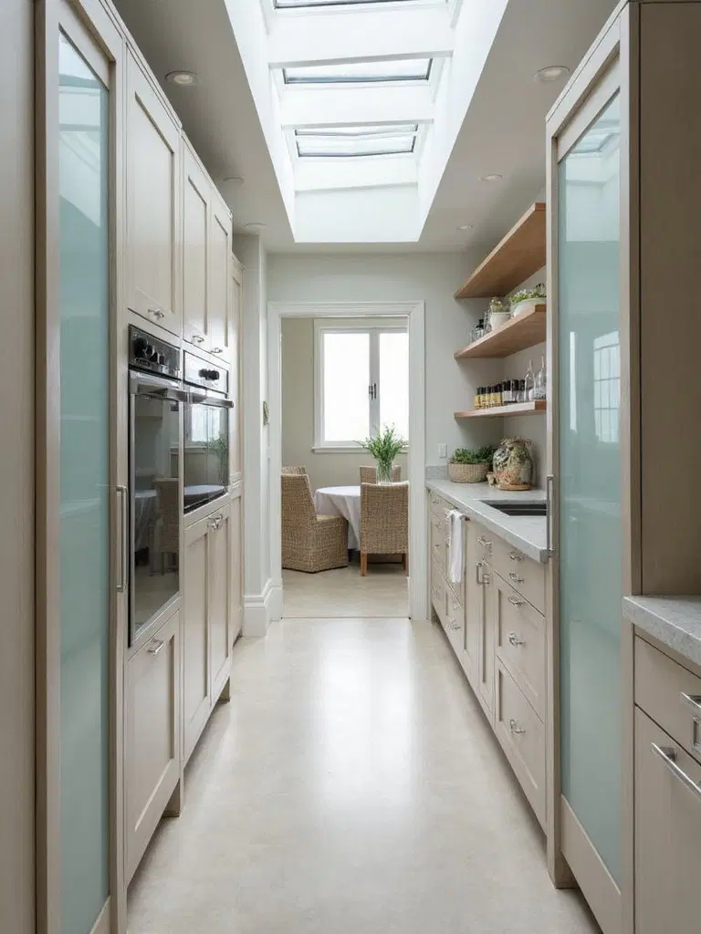 sliding door cabinets in kitchen