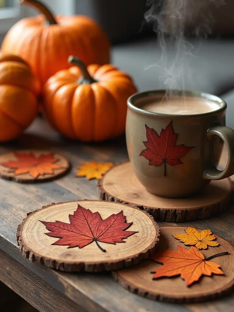 fall-themed functional coasters
