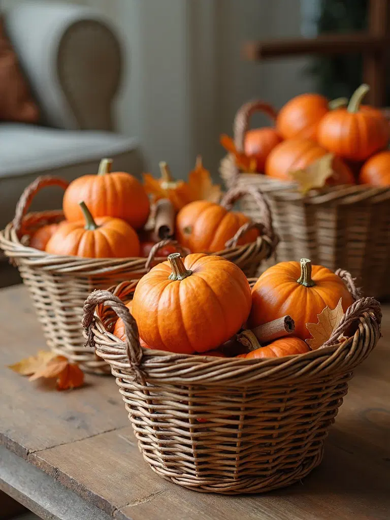 woven baskets for autumn decor