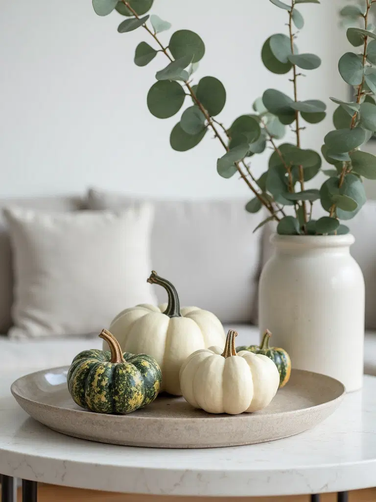 elegant white and green pumpkins