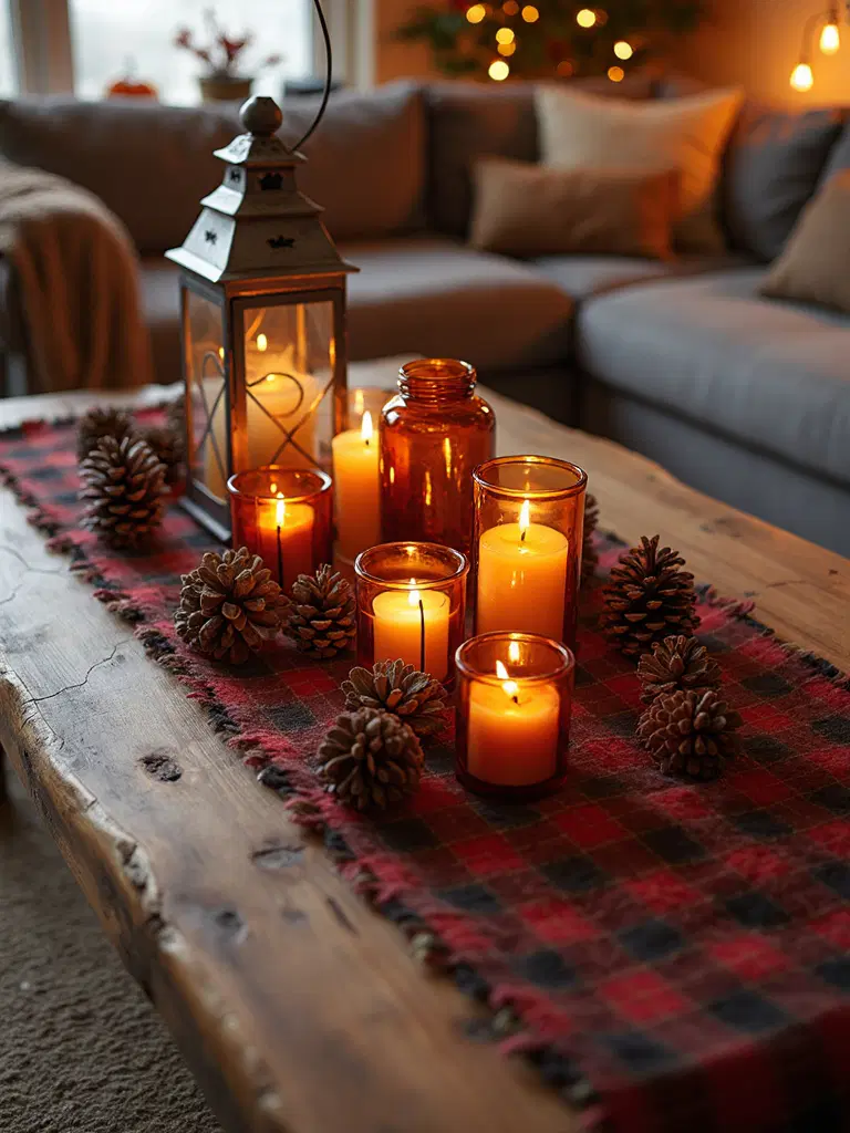 plaid and rustic themed decor