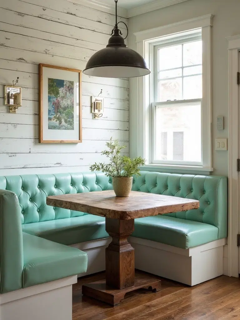 intimate vintage breakfast booth seating