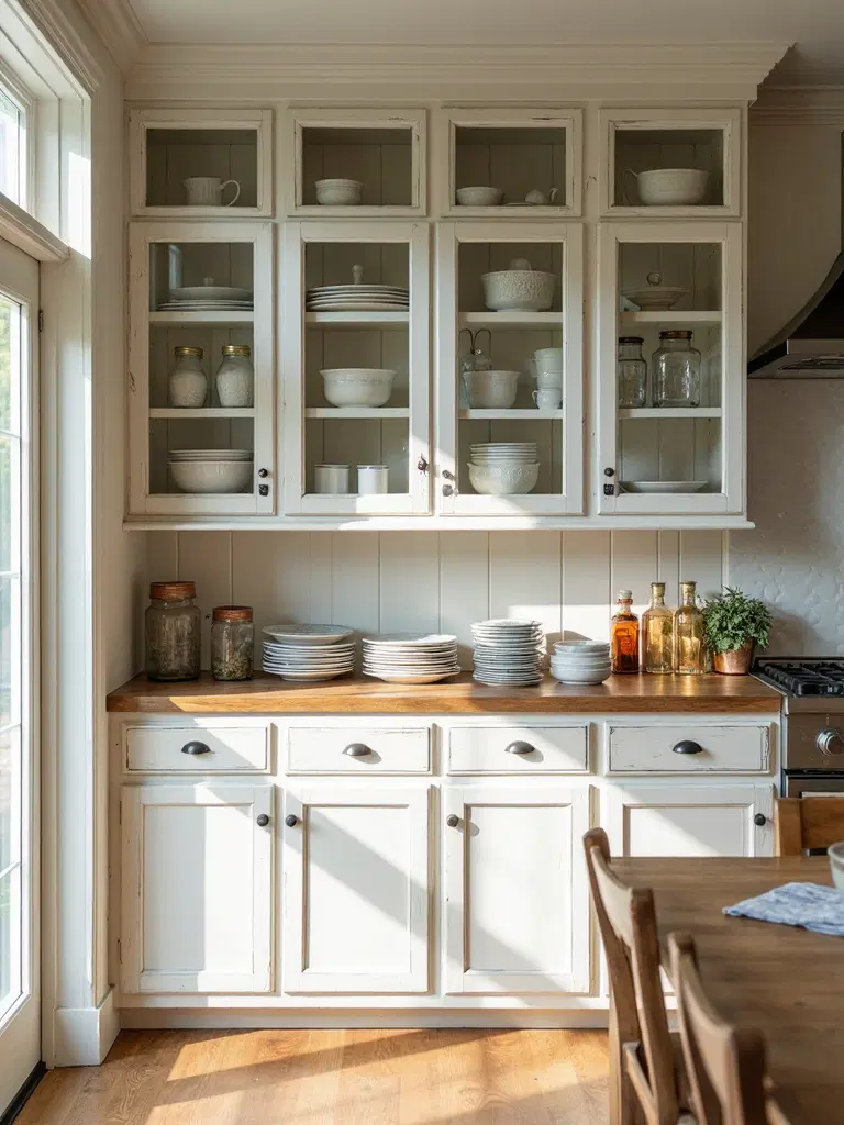 classic built-in china cabinet kitchen feature