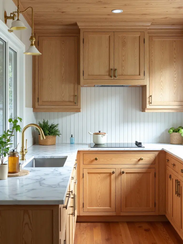 rustic natural wood kitchen cabinetry