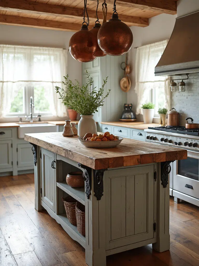 butcher block kitchen island centerpiece