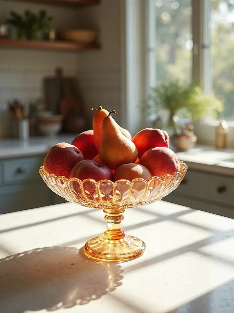 vintage colorful glass fruit bowls