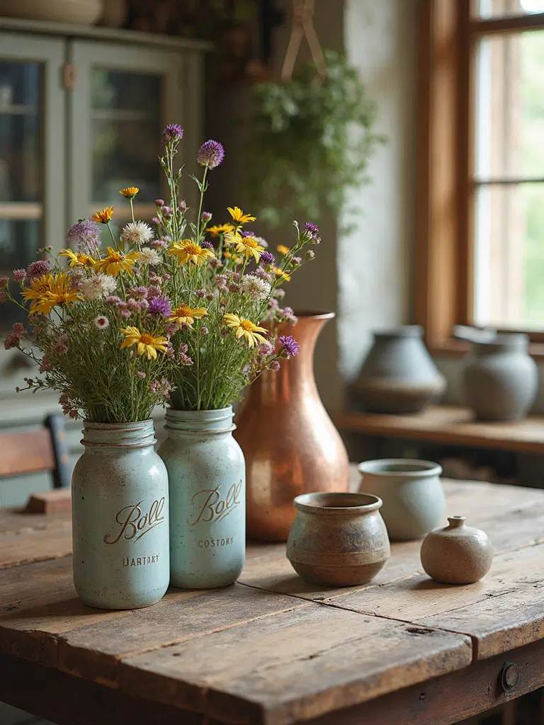 rustic farmhouse kitchen table centerpiece