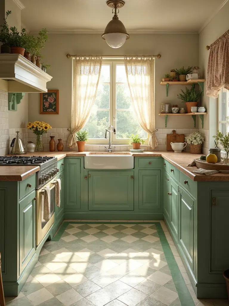 vintage linoleum kitchen floor patterns