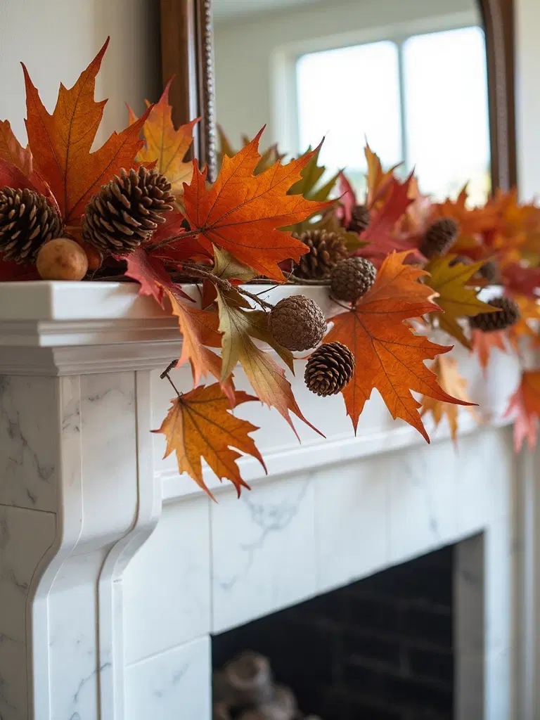 woodland leaf acorn garland
