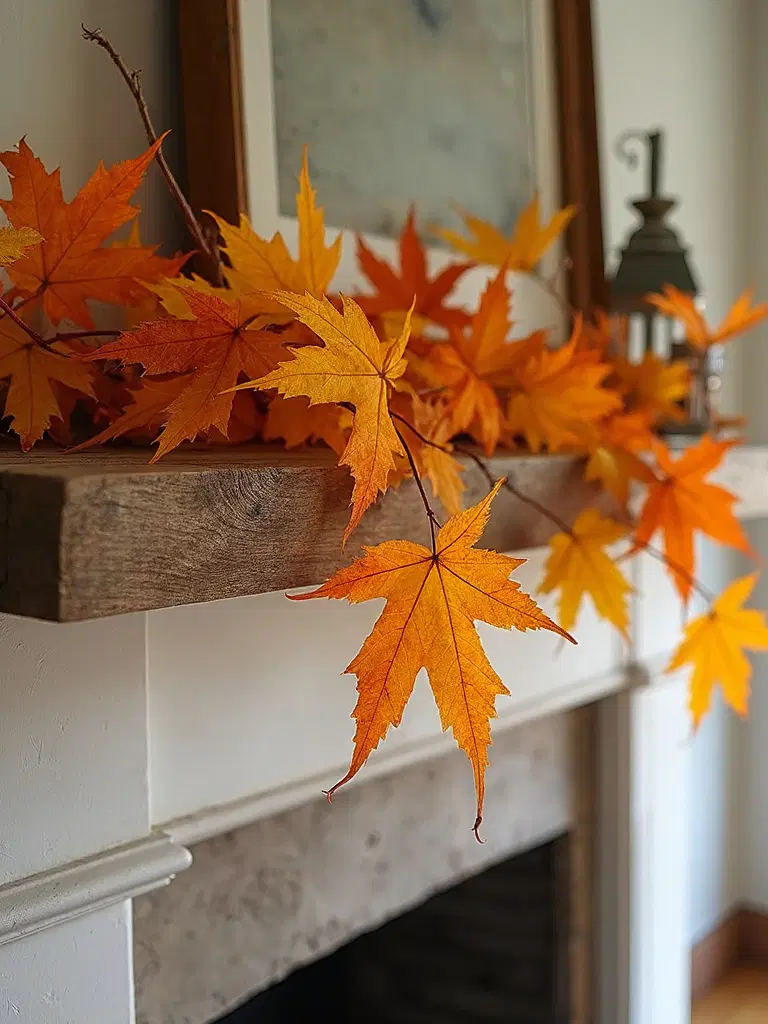 golden leaf twine garland
