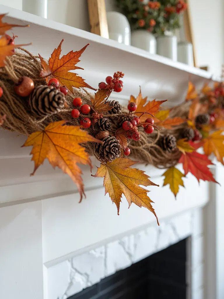 mixed media nature garland