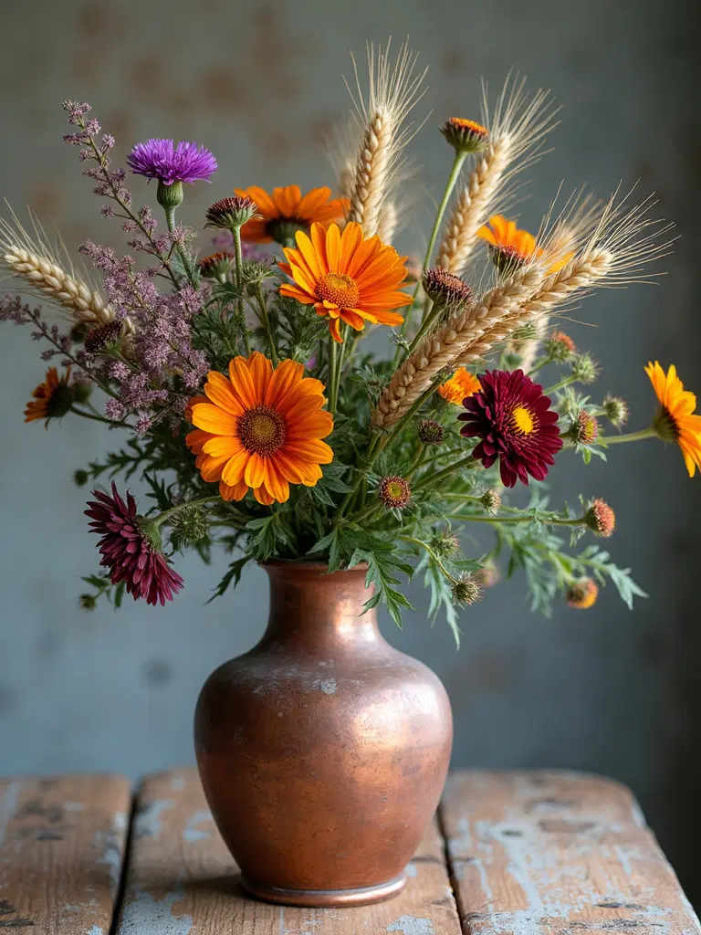 rustic fall floral arrangement