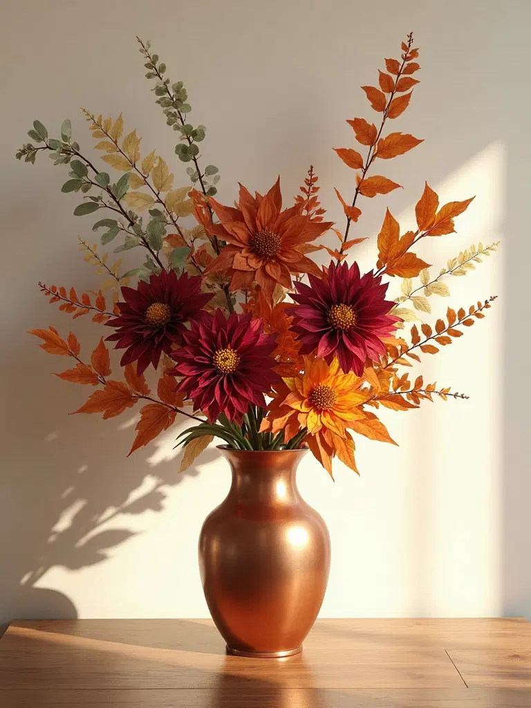 faux and fresh foliage arrangements