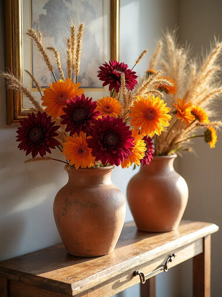 weathered terra cotta vases