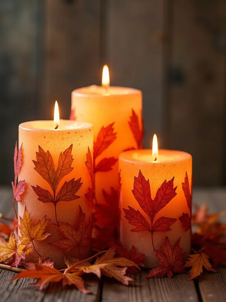 autumn candle centerpiece decor